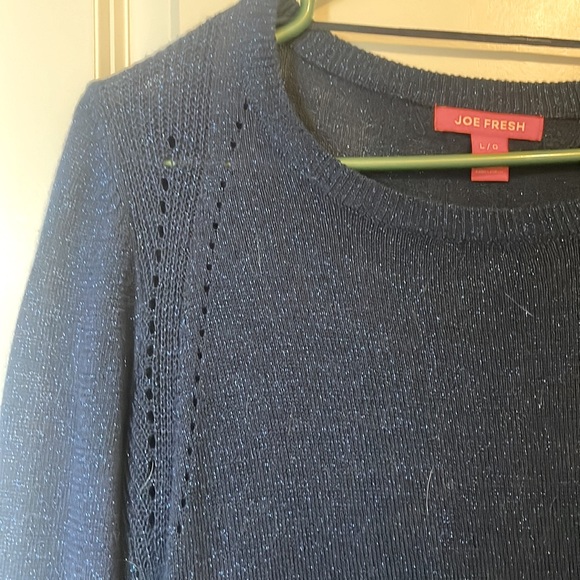 Joe Fresh sparkly blue light sweater size L - Picture 4 of 4